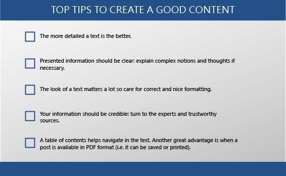 Top Tips to Create a Good Content