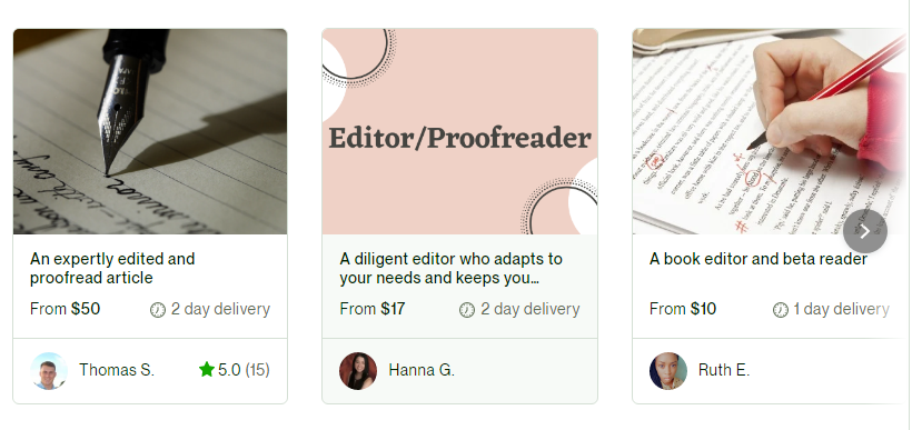 editors and proofreaders from Upwork
